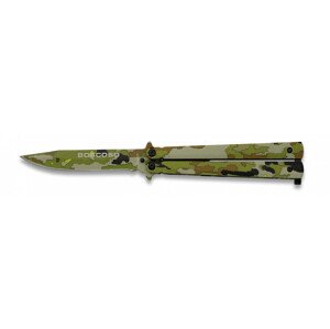 Nôž motýlik ALBAINOX MA 36223 - camo verde