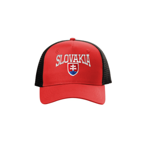 Šiltovka SLOVAKIA veľký nápis, so sieťkou - červená