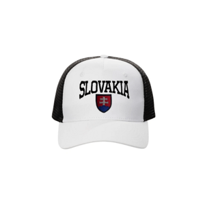 Šiltovka SLOVAKIA veľký nápis, so sieťkou - biela
