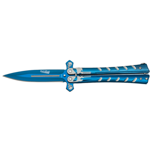 Nôž zatvárací motýlik ALBAINOX MA 02282 Rainblue Skull - modrý