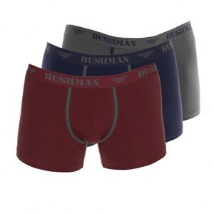 Bushman boxerky Edward 3Pack tmavošedé/navy/červené S