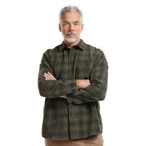 Bushman Pánska menčestrová košeľa Taltson tmavozelená XXXXL